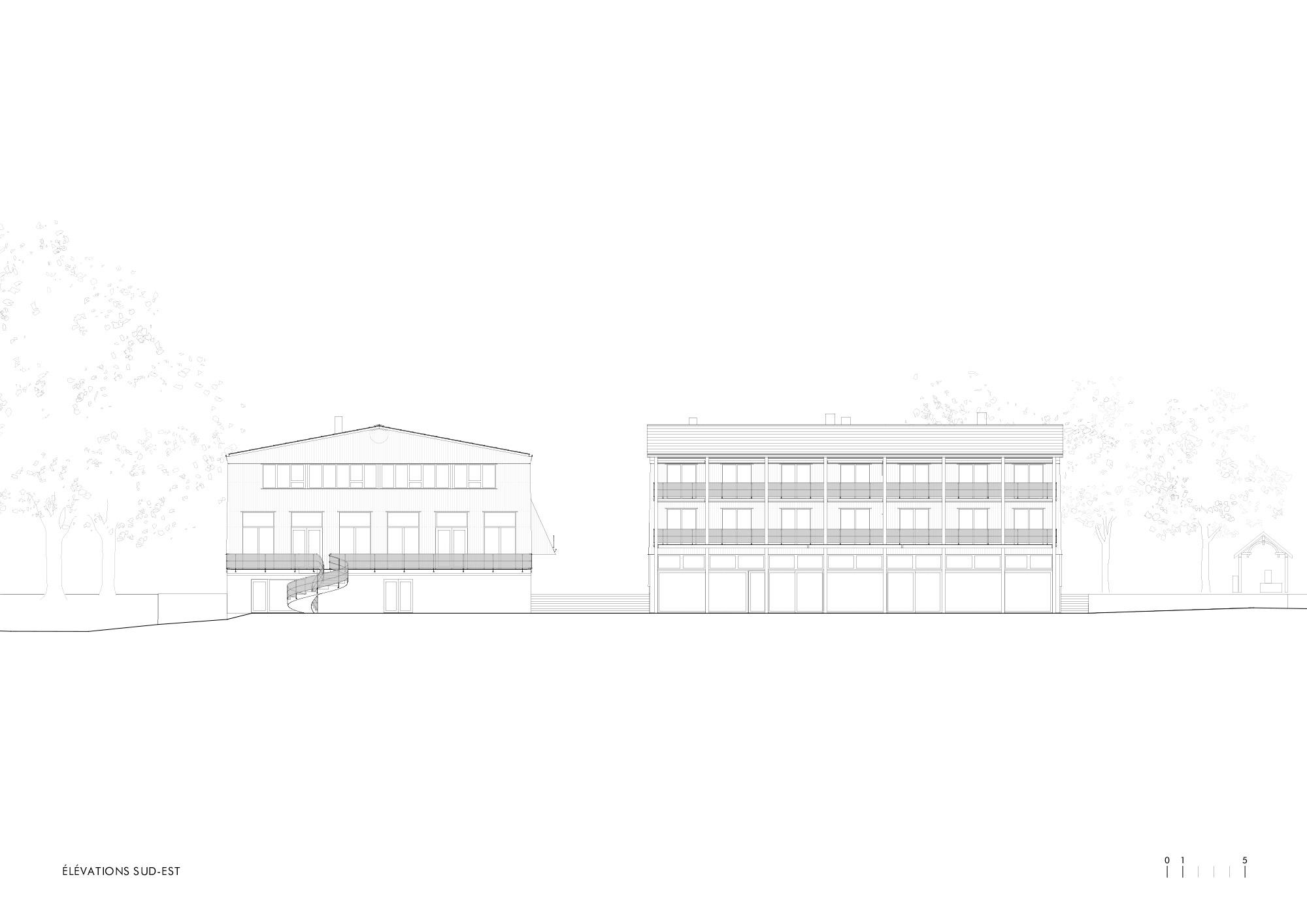 贝尔维尤吉塔纳港市政综合楼与酒店餐厅(Bâtiment communal et auberge-restaurant à Port Gitana, Bellevue)